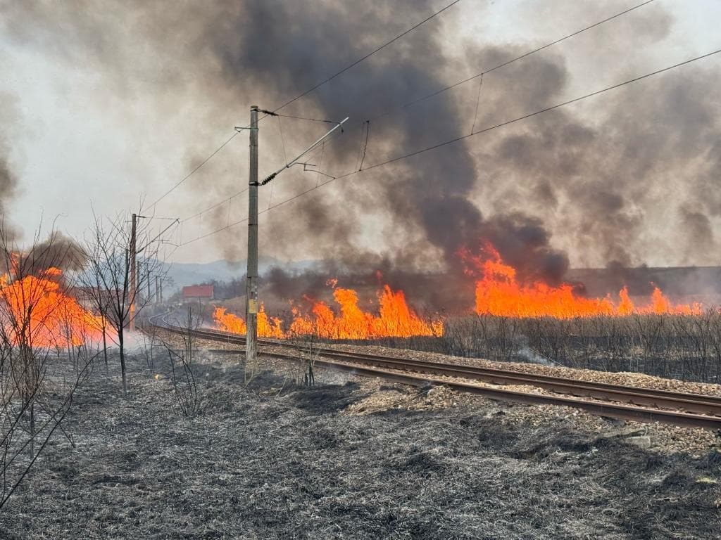 6 focare în Argeș! Grav incident feroviar între Clucereasa și Ștefănești