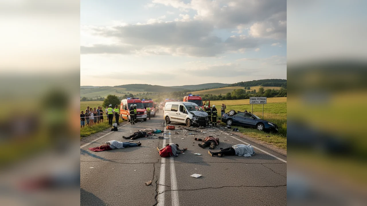 Accident cu opt victime în comuna Pietroșani, județul Argeș, raportat de la Pitești