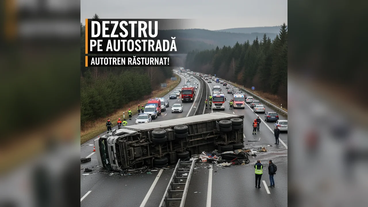 Accident Grav pe Autostradă – Autotren Răsturnat în Zona Locală