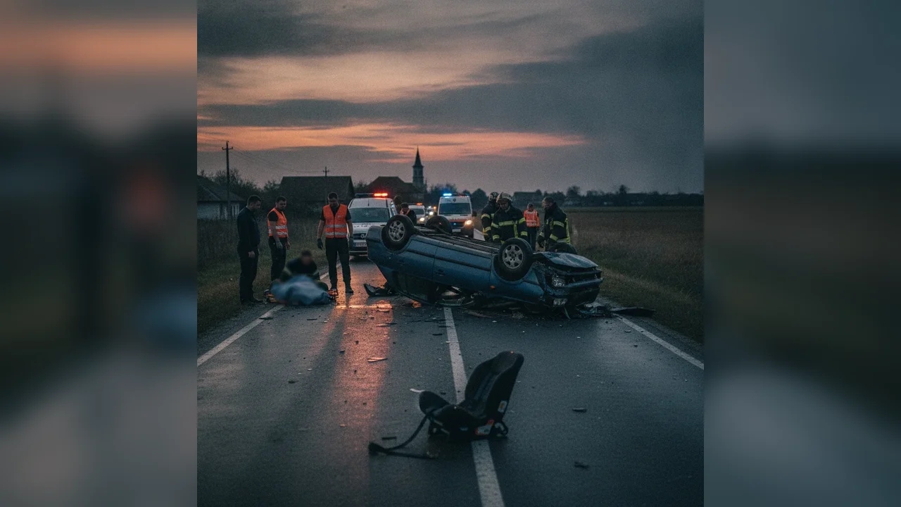 Accident grav pe DN 56A: Copil mort, tatăl rănit