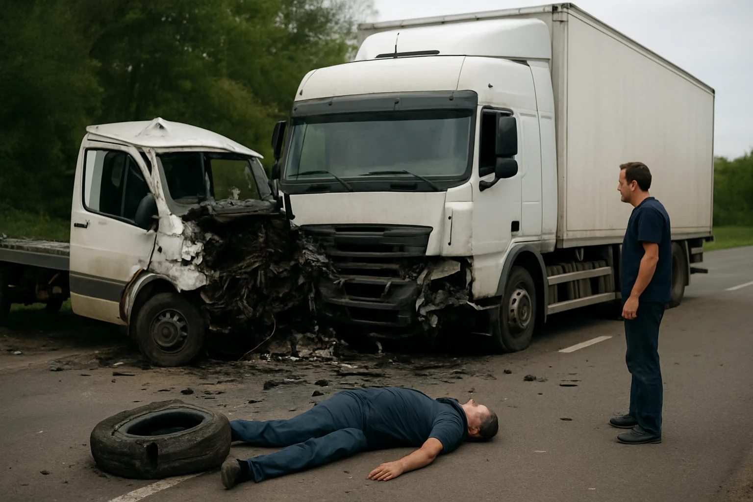 Accident mortal în Vaslui: Șofer de camion decedat după explozia unei anvelope