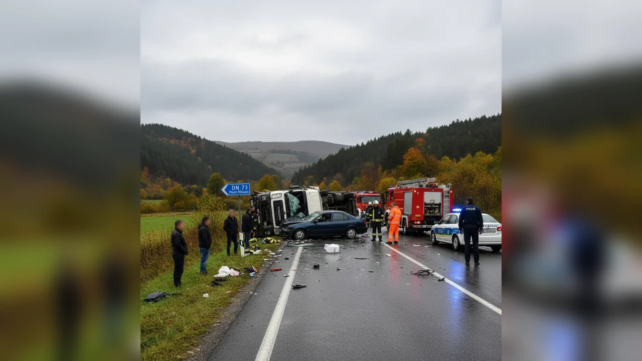 Accident neobișnuit pe DN 73, între Pitești și Mioveni