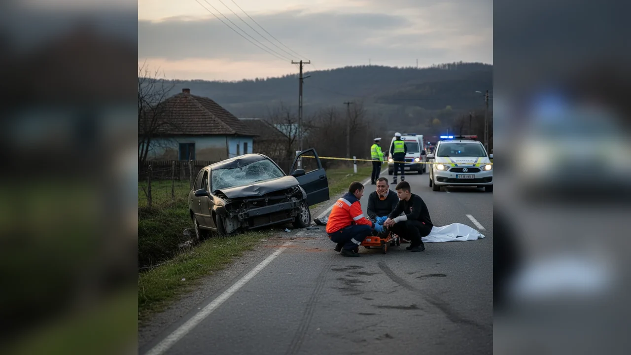 Accident rutier grav în Pitești: tată și fiu loviți de o mașină, șoferul este căutat de poliție