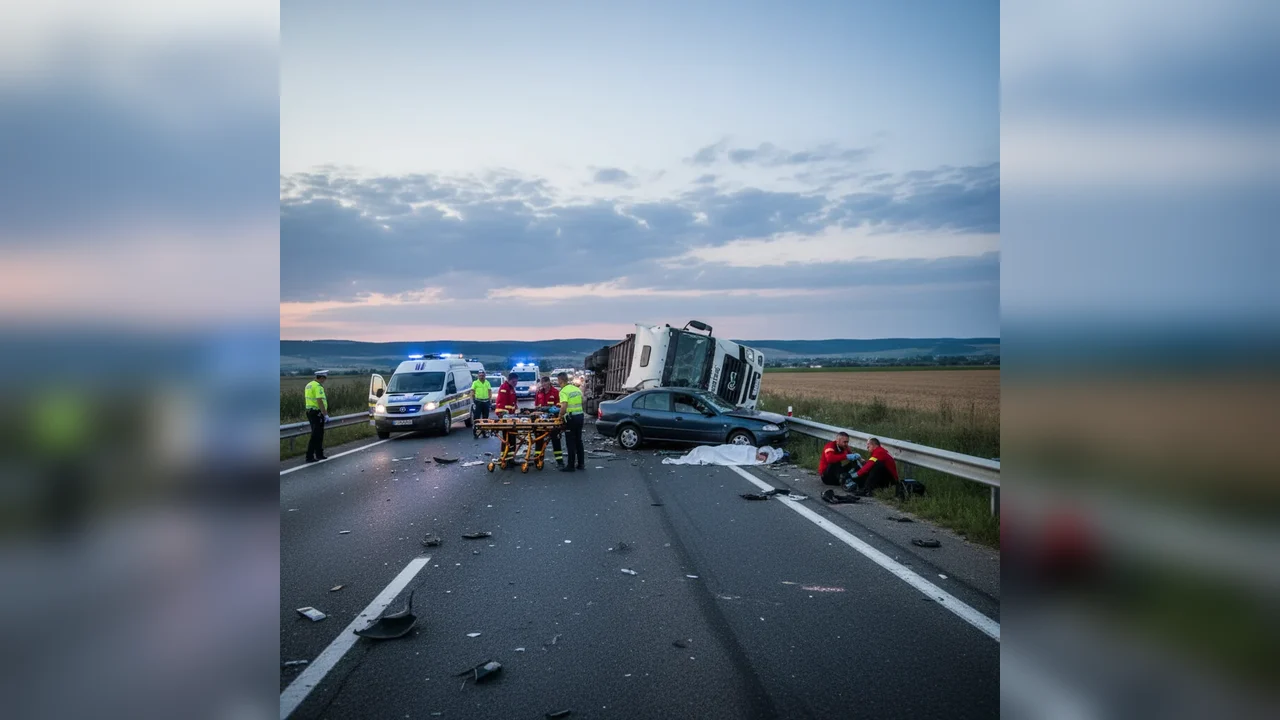 Accident rutier grav lângă Pitești, în Ajun de Crăciun: o persoană decedată și patru răniți