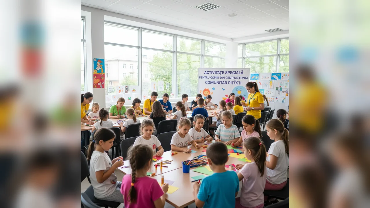 Activitate educativă și recreativă pentru copiii din Centrul Multifuncțional Comunitar Pitești