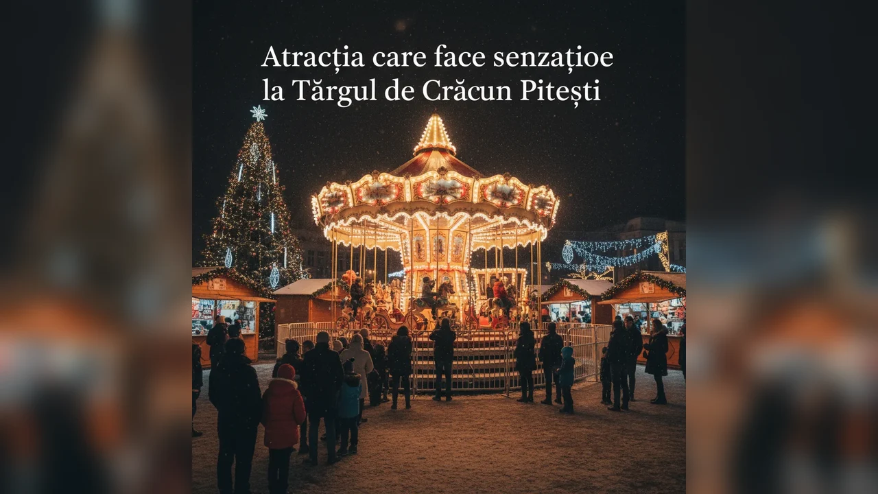 Atracția principală care încântă vizitatorii la Târgul de Crăciun din Pitești
