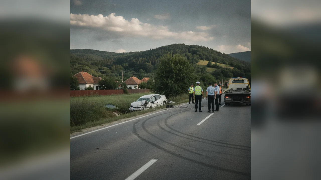 Buzoești, pe DN 65A: impact cu motocultor, un deces și doi răniți