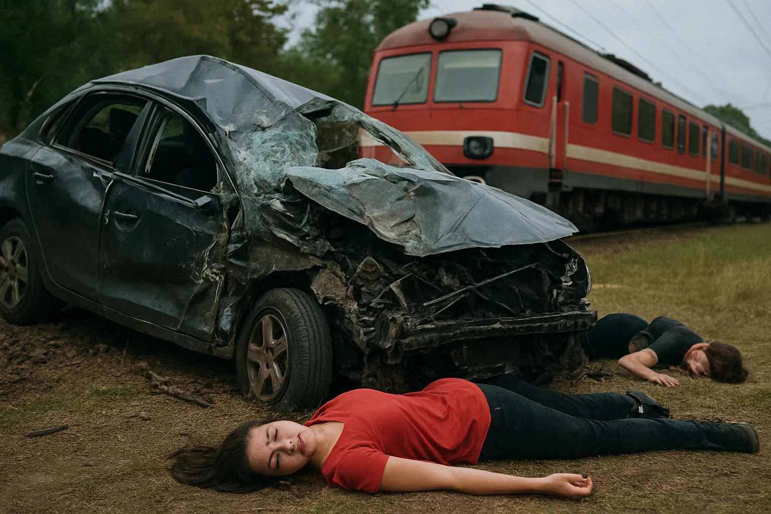 Două decese și doi copii răniți la o trecere de cale ferată