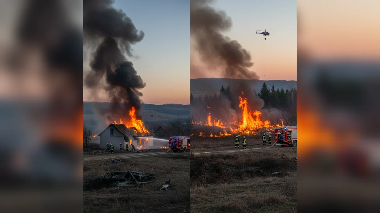 Două incendii izbucnite aproape simultan în județul Argeș, intervenții coordonate de pompieri, anunțate la Pitești