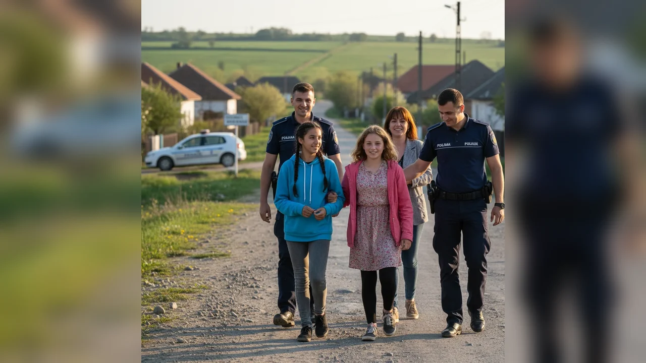 Două minore plecate dintr-un centru de tip familial din Topoloveni, găsite de polițiști în comuna Călinești, județul Argeș