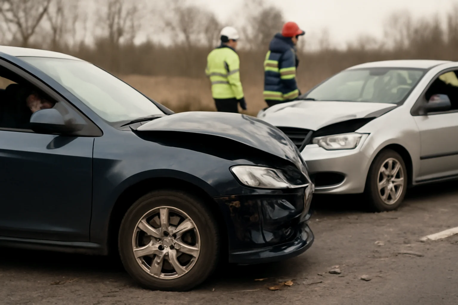 Grav impact între două mașini, cu persoane încarcerate în autovehicule