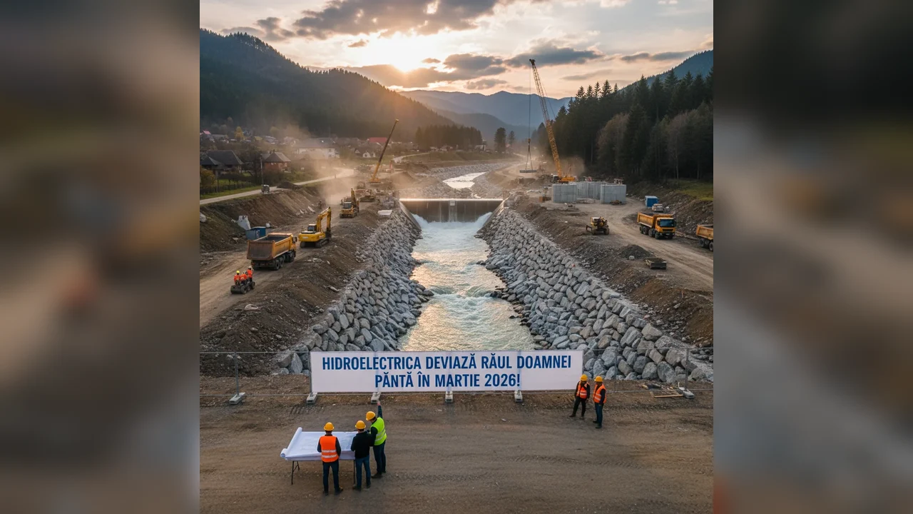 Hidroelectrica anunță devierea Râului Doamnei până în martie 2026