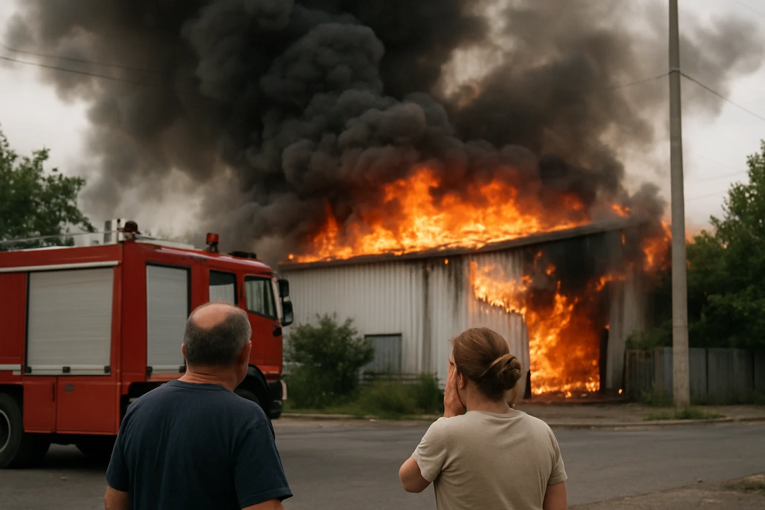 Incendiu la un depozit de legume și fructe în Pitești