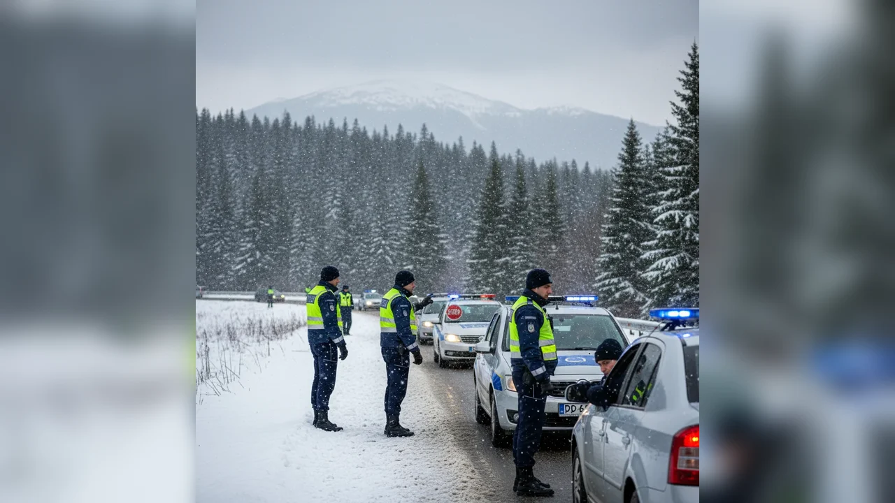 Măsuri suplimentare ale polițiștilor rutieri din Pitești pe durata codului galben de ninsori