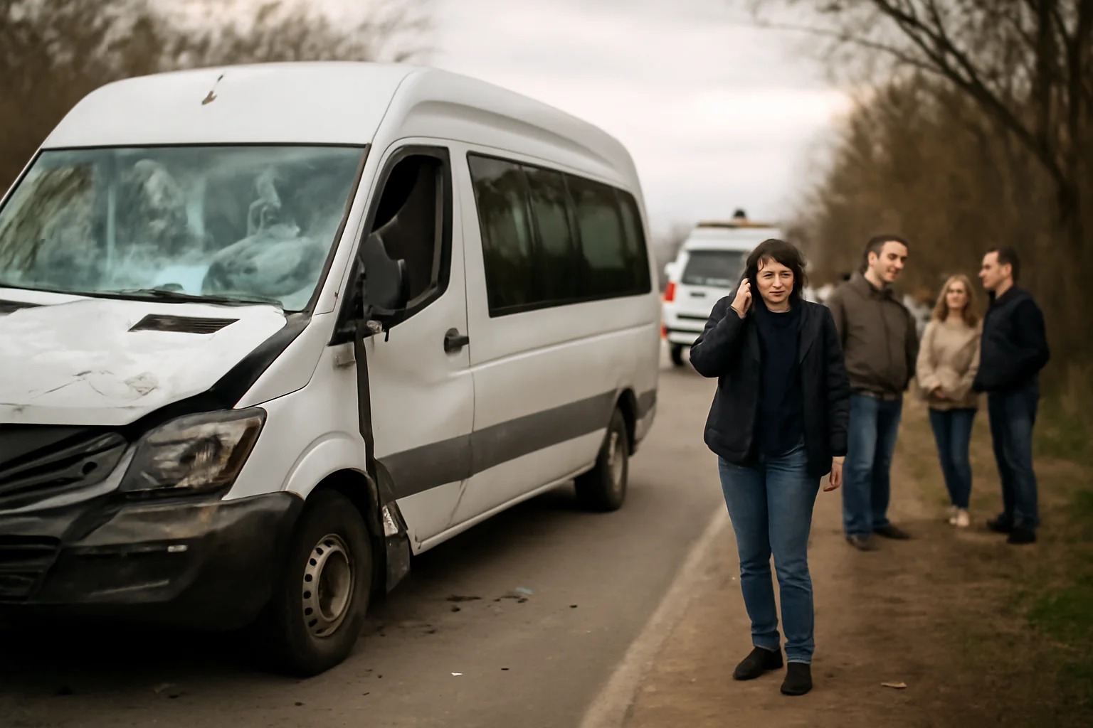 Microbuz lovit într-un grav accident rutier, cu numeroși pasageri răniți