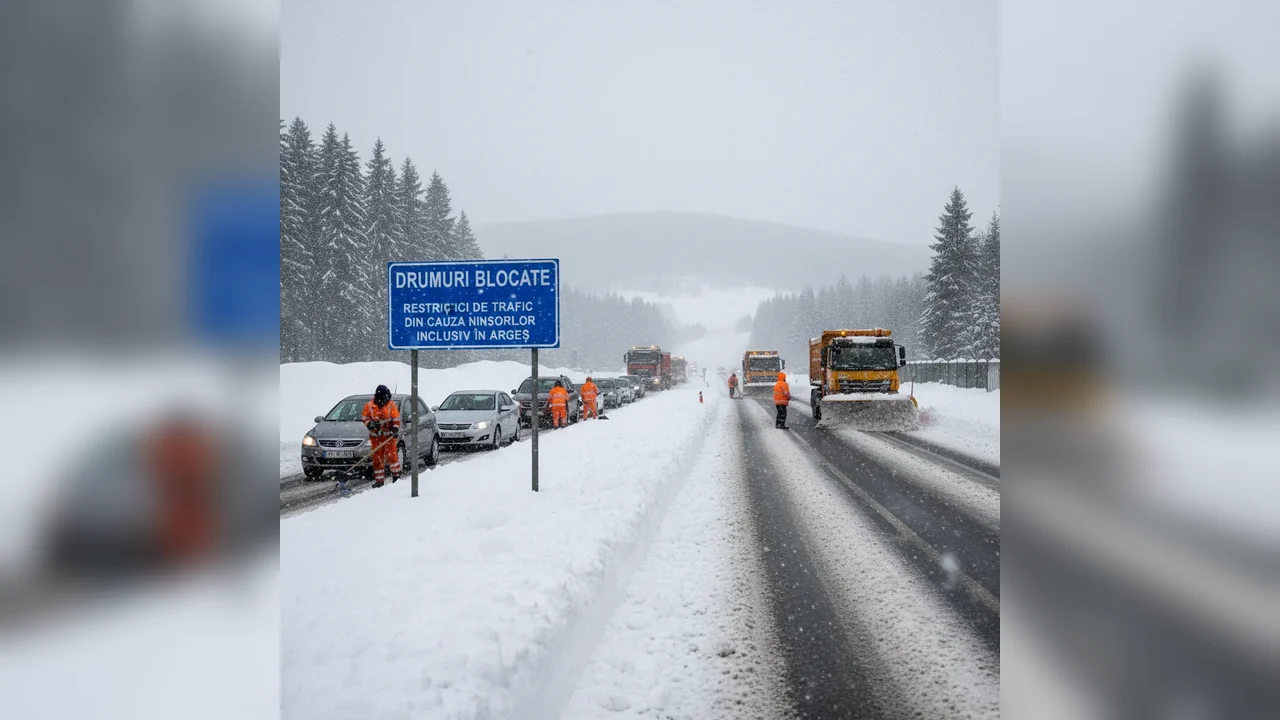 Ninsori abundente și restricții de trafic anunțate de Poliție; județul Argeș, inclus în avertizări – situația la Pitești