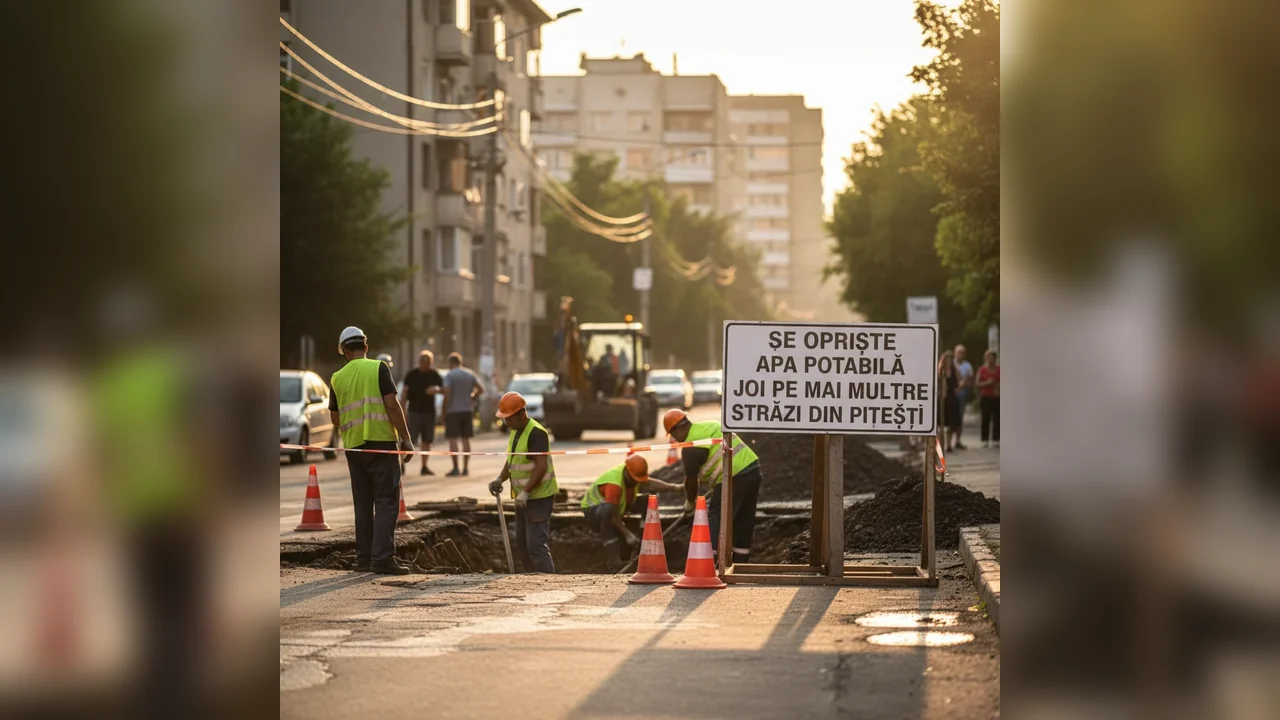 Oprire programată a apei potabile joi în Pitești, pe mai multe străzi