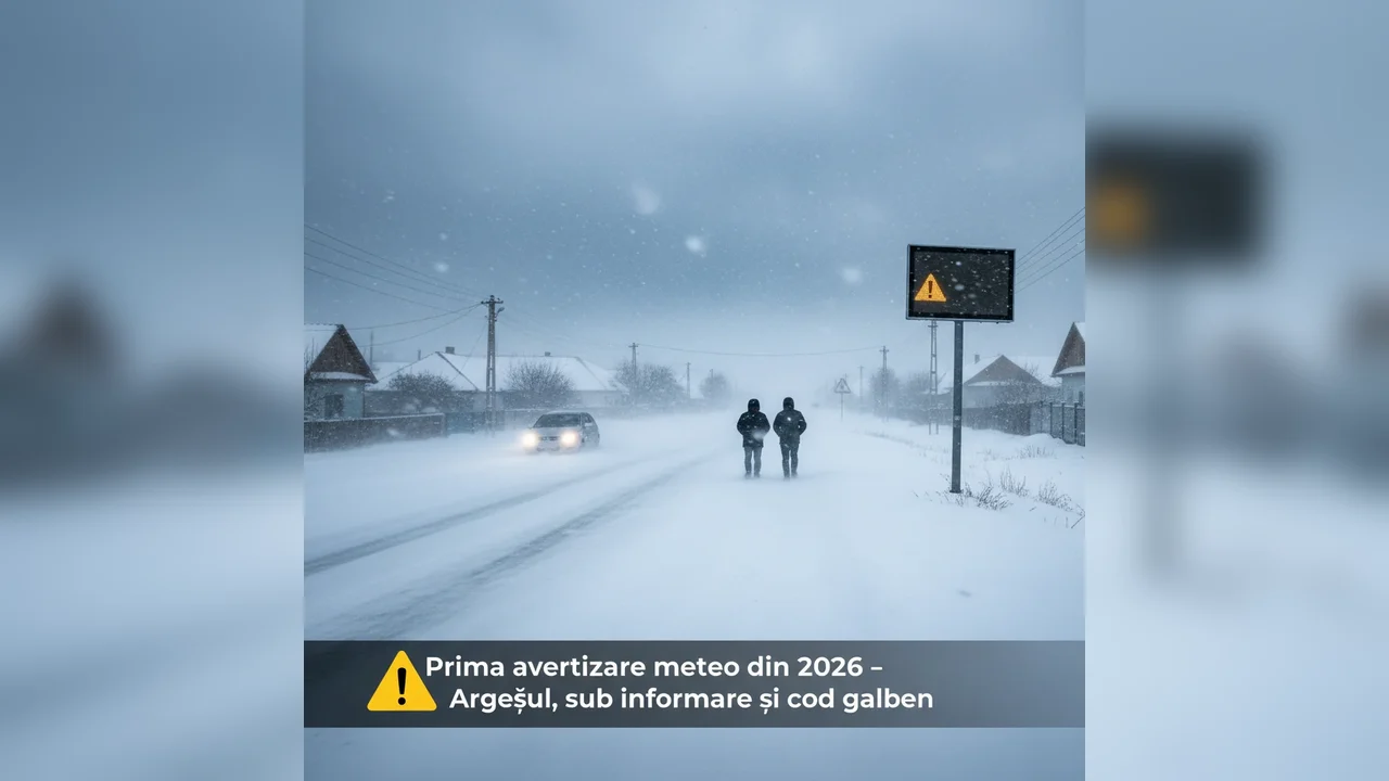 Prima avertizare meteo din 2026 pentru Pitești: Argeșul intră sub informare și cod galben