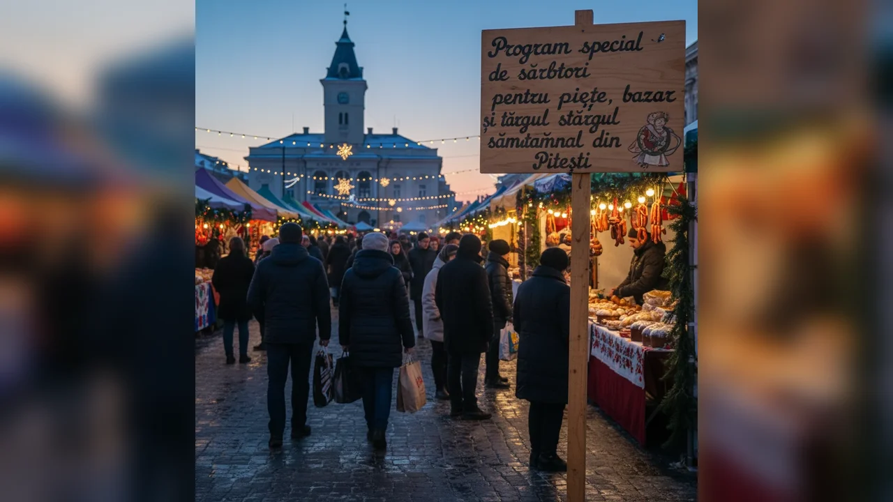 Program special de sărbători pentru piețe, bazar și târgul săptămânal din Pitești pe 30 decembrie 2025