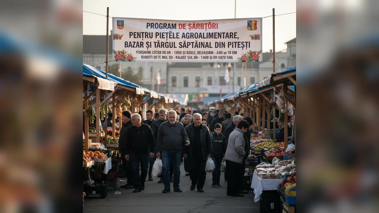 Programul de sărbători pentru piețele și târgurile din Pitești, anunțat de primărie
