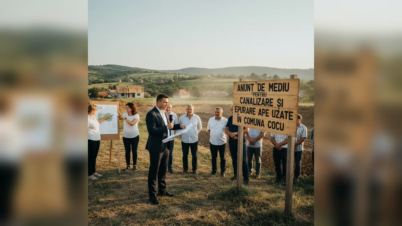 Proiect de canalizare și epurare ape uzate în comuna Cocu, anunț de mediu legat de Pitești