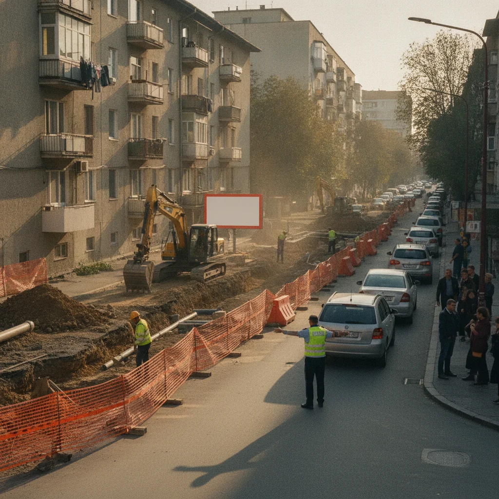 Restricții de circulație în Pitești pentru lucrări la rețelele de apă și canalizare