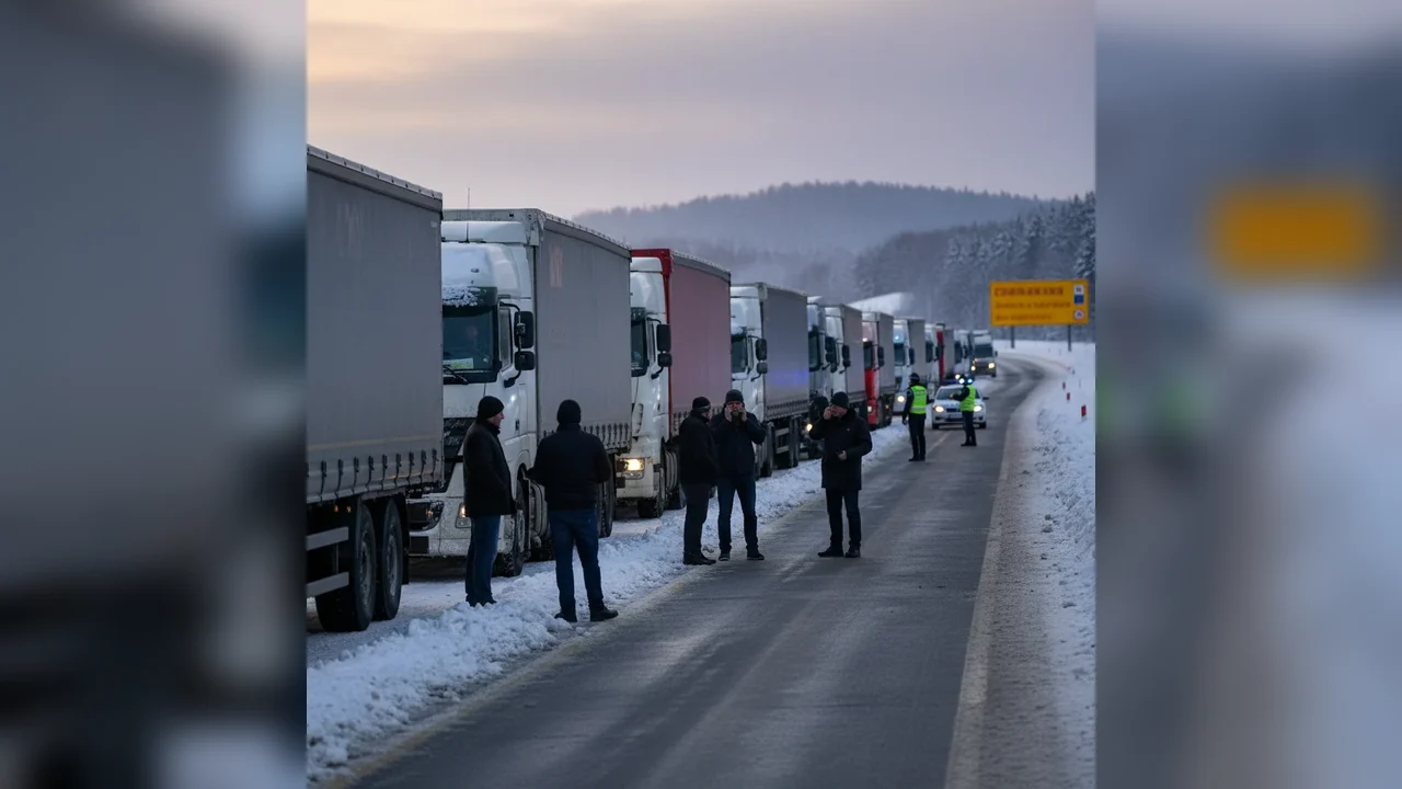 Restricții pentru camioane pe DN7 între Pitești și Veștem în perioada Bobotezei