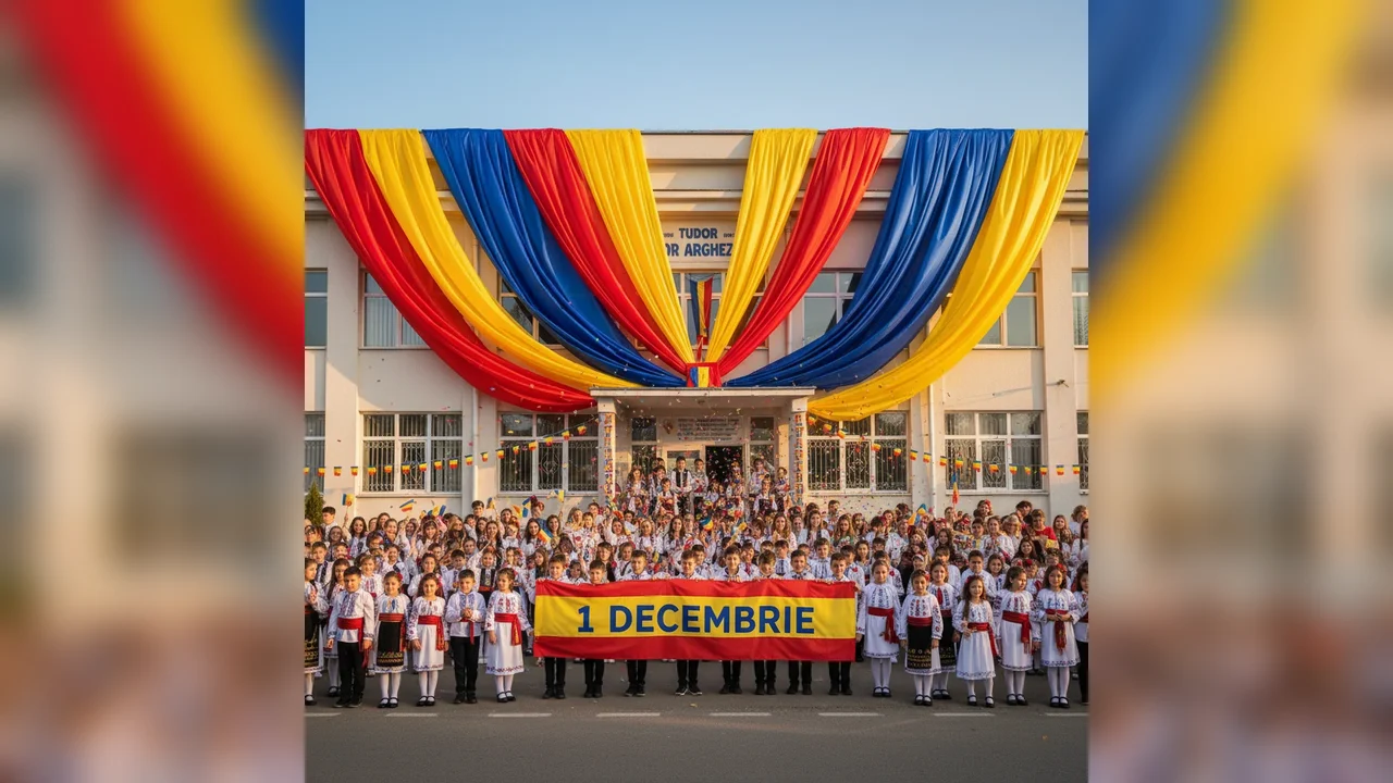 Școala Tudor Arghezi sărbătorește 1 Decembrie în culorile drapelului României