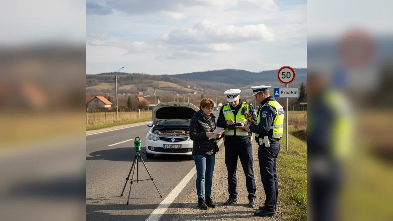Șoferiță din Argeș prinsă cu 163 km/h în localitate, sancționată de polițiști; cazul, analizat și la Pitești