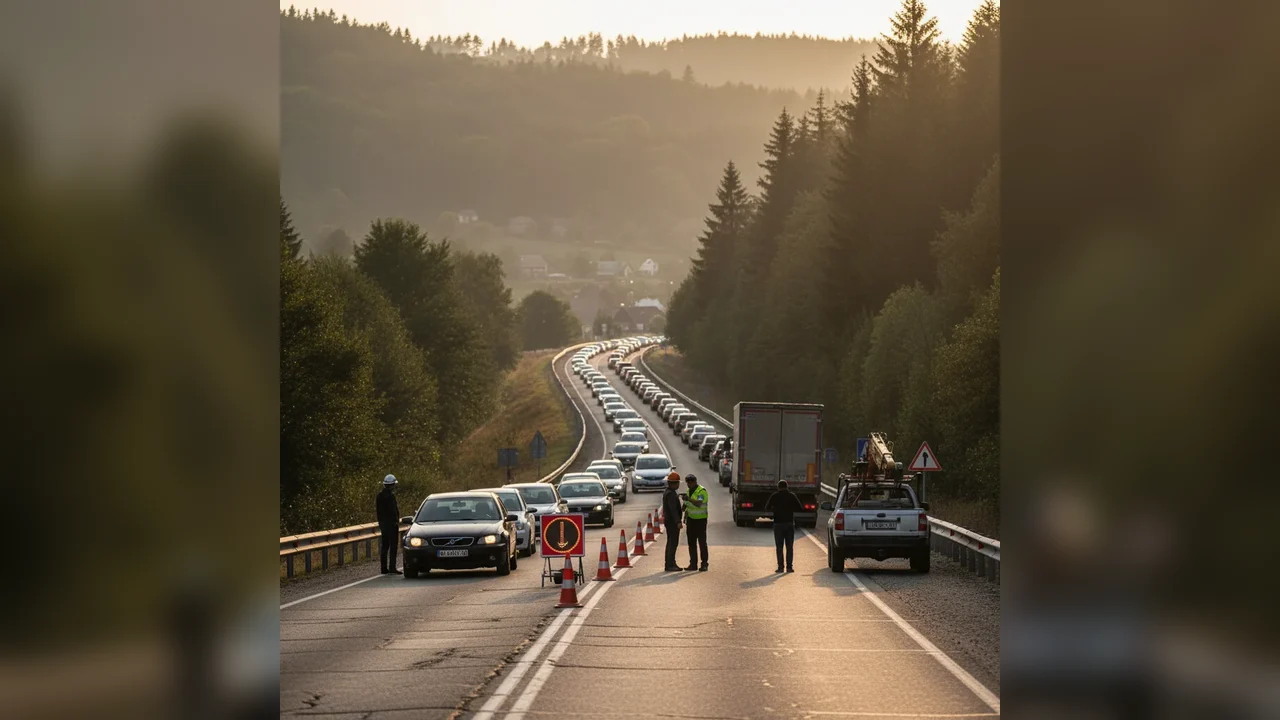 Trafic restricționat pe DN 7 la Pitești, în zona Drăganu, după răsturnarea unui autotren