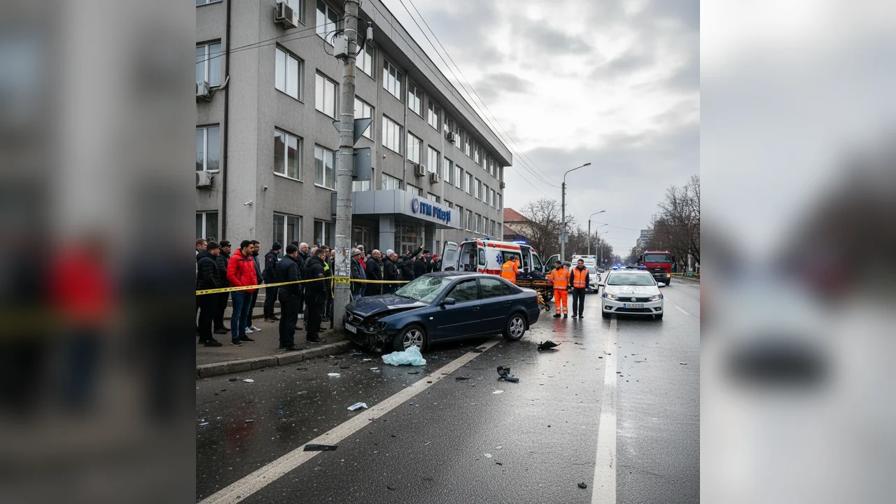Victimă transportată de urgență la spital