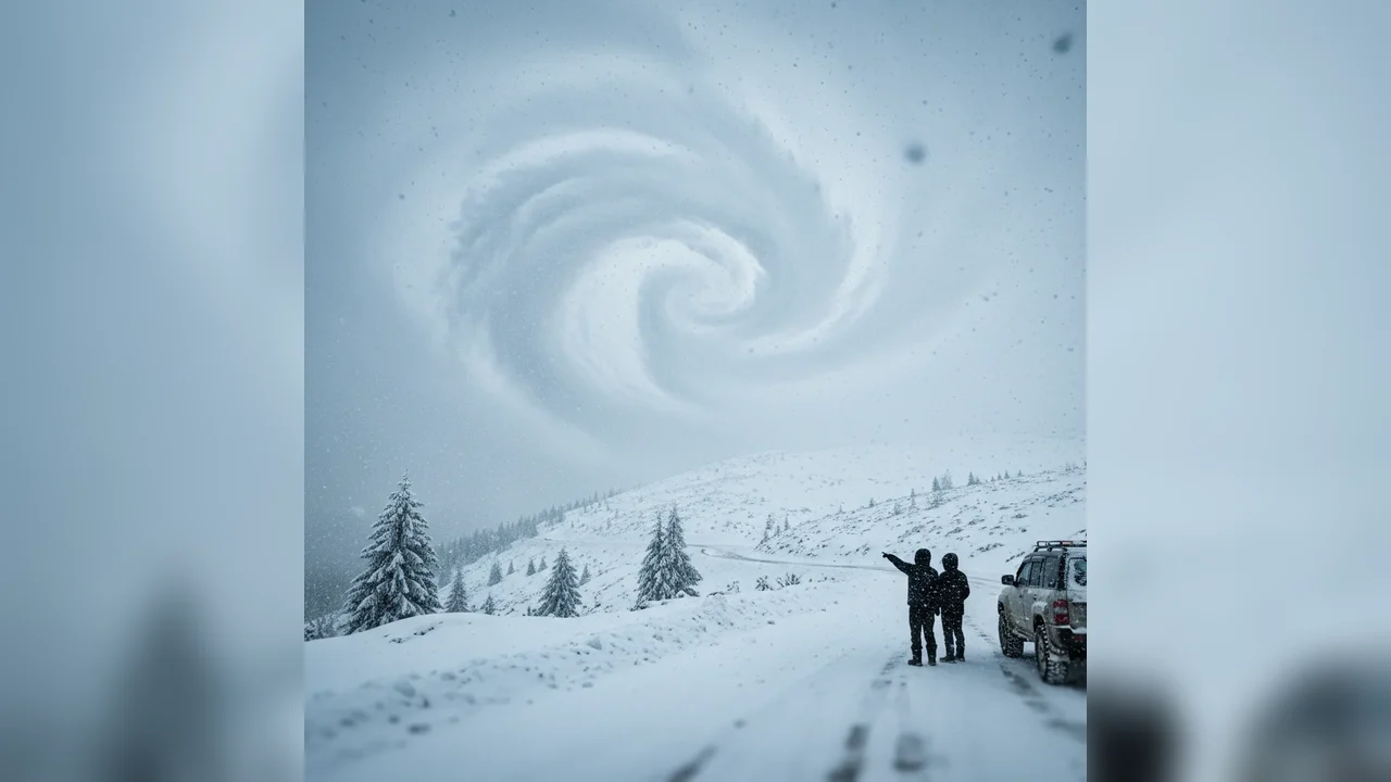 Vortex polar și ninsori abundente la Pitești: ANM prelungește avertizările de vreme severă