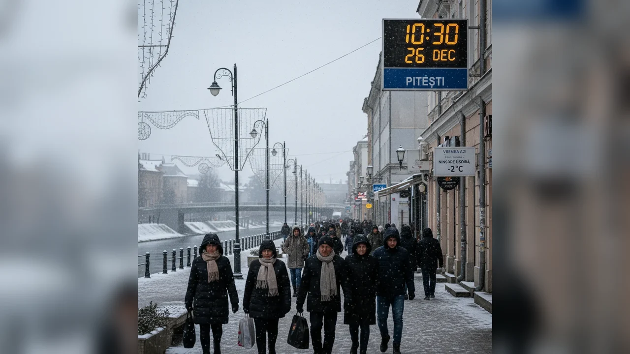 Vremea azi în Pitești – 26 decembrie 2025